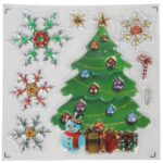 NAKLEJKI ŚWIĄTECZNE NA OKNO 3D DEKORACJA OZDOBA CHOINKA+ŚNIEŻYNKI - obrazek 3