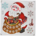 NAKLEJKI ŚWIĄTECZNE NA OKNO 3D DEKORACJA OZDOBA MIKOŁAJ Z WORKIEM - obrazek 3