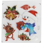 NAKLEJKI ŚWIĄTECZNE NA OKNO 3D DEKORACJA OZDOBA BAŁWAN+ RENIFER - obrazek 3