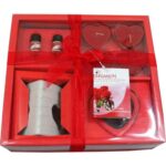 Zestaw Prezentowy Czerwone Serca - Świeczki, Świecznik, Kominek i Olejki Aromatyczne