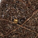 Dekoracyjna Choinka Świąteczna z Faszyny Brokatowej i Koralikami, 39 cm, Kolor Brązowy - obrazek 2