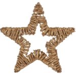 GWIAZDA Z RATTANU ZAWIESZKA ZŁOTA 20 CM