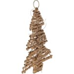 CHOINKA Z RATTANU ZAWIESZKA ZŁOTA 22 CM - obrazek 3