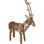 Złoty Renifer z Rattanu ozdobiony Brokatem - Figurka Dekoracyjna 48 cm - obrazek 2