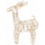 Złoty Renifer Dekoracyjny z Drutu - Świąteczna Ozdoba 30 cm - obrazek 2