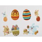 NAKLEJKI SAMOPRZYLEPNE NA OKNO JAJKA 11SZT WIELKANOC - obrazek 2