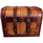 Kufer podróżniczy Globetrotter w brązowej skórzanym wykończeniu, średni rozmiar