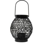 Czarna Metalowa Latarenka na Świeczkę Tealight do Dekoracji Ogrodu i Tarasu