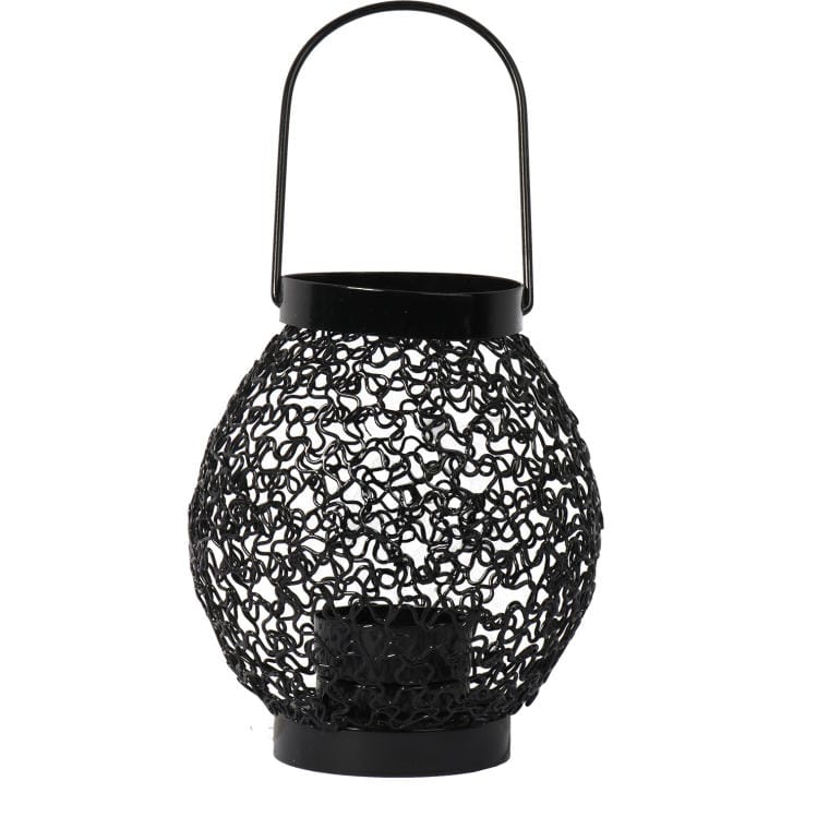 MRL-975CZ Czarna Metalowa Latarenka na Świeczkę Tealight do Dekoracji Ogrodu i Tarasu - obrazek 1