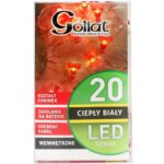 Lampki choinkowe na sznurze CZAPKI MIKOŁAJA 20 led na baterie - obrazek 3