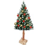 Choinka Sztuczna NADIA na Pniu 180 cm z Bielonymi Końcówkami i Imitacją Diamentu - obrazek 2