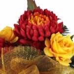 KOMPLET Eleganckich Stroików Nagrobnych z pomarańczową chryzantemą- - obrazek 3