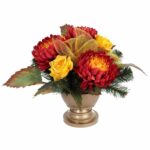 KOMPLET Eleganckich Stroików Nagrobnych z pomarańczową chryzantemą- - obrazek 2