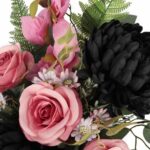 Elegancki Stroik Nagrobny z czarną chryzantemą gazon - obrazek 2