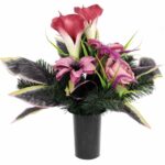 Elegancki Stroik Nagrobny różowa calla wazon