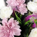 Elegancki Stroik Nagrobny fioletowa Dalia gazon - obrazek 2