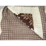 Komplet Narzuta Patchworkowa Kremowo-Brązowa i Poszewki Dwustronne Bawełniane - obrazek 3