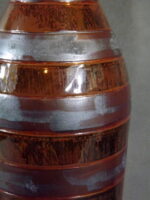 Wazon ceramiczny w kolorze piaskowym ciężki w pasy 38x20 cm - obrazek 2