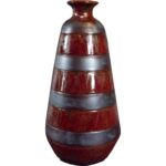 Elegancki Brązowy Wazon Kamienno-Paskowy o Wielkości 36x16 cm