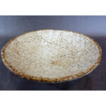 Talerz Dekoracyjny Kamienny Popękany w Prążki Kremowy 30x8cm - obrazek 2