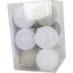 Bawełniane Kule Świetlne z LED o Średnicy 6 cm, Zasilane Bateriami, W Ciepło Białej Kolorystyce - obrazek 2