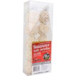 Świetlne Kule Ratanowe 10 LED o Średnicy 6 cm, Zasilane na Baterie, Ciepłe Białe światło, z Transparentnym Przewodem 165 cm