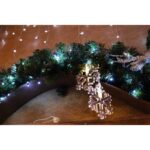 Biała Kurtyna Świetlna LED w Kształcie Śnieżynki na Baterie z Wyłącznikiem Czasowym - obrazek 2