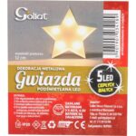 Gwiazdka 5 LED, metalowa, podświetlana, 12 cm - obrazek 3