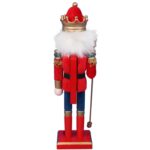 DZIADEK DO ORZECHOW FIGURKA DREWNIANA 30 CM CZERWONA - obrazek 3