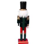 Czarny Drewniany Dziadek do Orzechów - Świąteczna Figurka dekoracyjna, 30 cm - obrazek 3