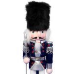 Figurka Świąteczna Dziadek do Orzechów 30cm - Drewniana Ozdoba w Kolorze Granatowym - obrazek 2