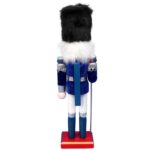 Figurka Świąteczna Dziadek do Orzechów 30cm - Drewniana Ozdoba w Kolorze Granatowym - obrazek 3