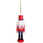 Drewniana Figurka Dziadka do Orzechów, Zawieszka Świąteczna, Wysokość 12,5 cm, Czerwona, Nr 2 - obrazek 3