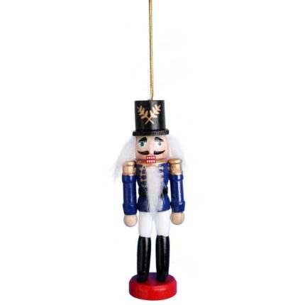 DZIADEK DO ORZECHOW FIGURKA DREWNIANA ZAWIESZKA 12,5 CM NR 4