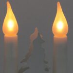 Świecznik adwentowy 3D w kształcie choinki zasilany bateryjnie - biały - obrazek 2