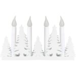 Świecznik adwentowy 3D w kształcie choinki zasilany bateryjnie - biały