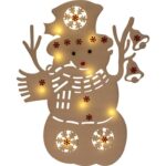 Dekoracja świetlna - Bałwanek z Pianki z 10 LED, Kolor Biały, Zasilanie Bateryjne - obrazek 2