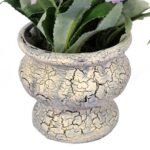 Kompozycja Sztucznych Kwiatów w Ceramicznym Doniczce 15cm - Fioletowa Lawenda - obrazek 3