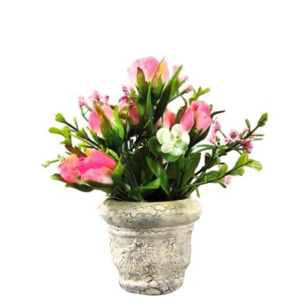 Sztuczne Różyczki w Doniczce na Wiosenną Dekorację Domu lub Ogrodu