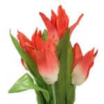 Sztuczne Tulipany w Doniczce 23cm - Dekoracja Wewnętrzna i Ogrodowa w Kolorze Czerwonym - obrazek 2