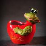 Ceramiczny Organizer w Kształcie Serca z Żabą