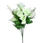 BUKIECIK 10 SZTUCZNYCH ORCHIDEI W KOLORZE BIAŁYM O WYSOKOŚCI 45 CM