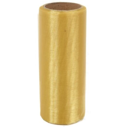 Złota Organza do Dekoracji i Kompozycji Florystycznych, Szer. 12 cm, Dł. 9m