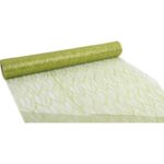 ORGANZA ZIELONA Z NADRUKIEM  BROKATOWYM 0,50 x 10 m