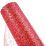 Organza Brokatowa Ciemny Róż 50 cm x 10 m do Dekoracji i Kompozycji Kwiatowych - obrazek 3