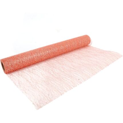 Organza Brokatowa na Dekoracje i Kompozycje Kwiatowe, Pomarańczowa, 50 cm x 10 m