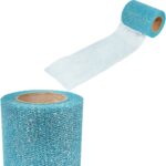 Turkusowa Organza Dekoracyjna na Szpuli, Szerokość 8 cm, Długość 10 m