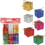 Paczuszki prezentowe na choinkę zawieszki świąteczne Zestaw 12 sztuk