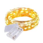 LAMPKI LED DRUCIK 10 METRÓW 100 LED NA BATERIE MIKRO ŚWIATEŁKA BIAŁE CIEPŁE - obrazek 2
