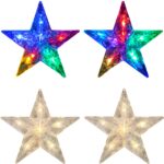 KURTYNA ŚWIETLNA 3X2M 50 GWIAZDEK OZDOBY ŚWIĄTECZNE LAMPKI 400 LED CIEPŁY BIAŁY/MULTICOLOR - obrazek 3